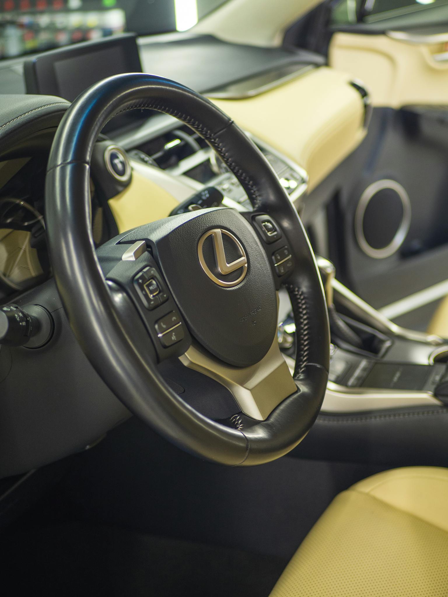 Explore the premium interior of a Lexus vehicle featuring exquisite leather and advanced controls.